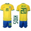 Baby Fußballbekleidung Brasilien Vinicius Junior #20 Heimtrikot WM 2022 Kurzarm (+ kurze hosen)